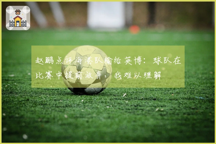 赵鹏点评海港队输给英博：球队在比赛中提前放弃，我难以理解